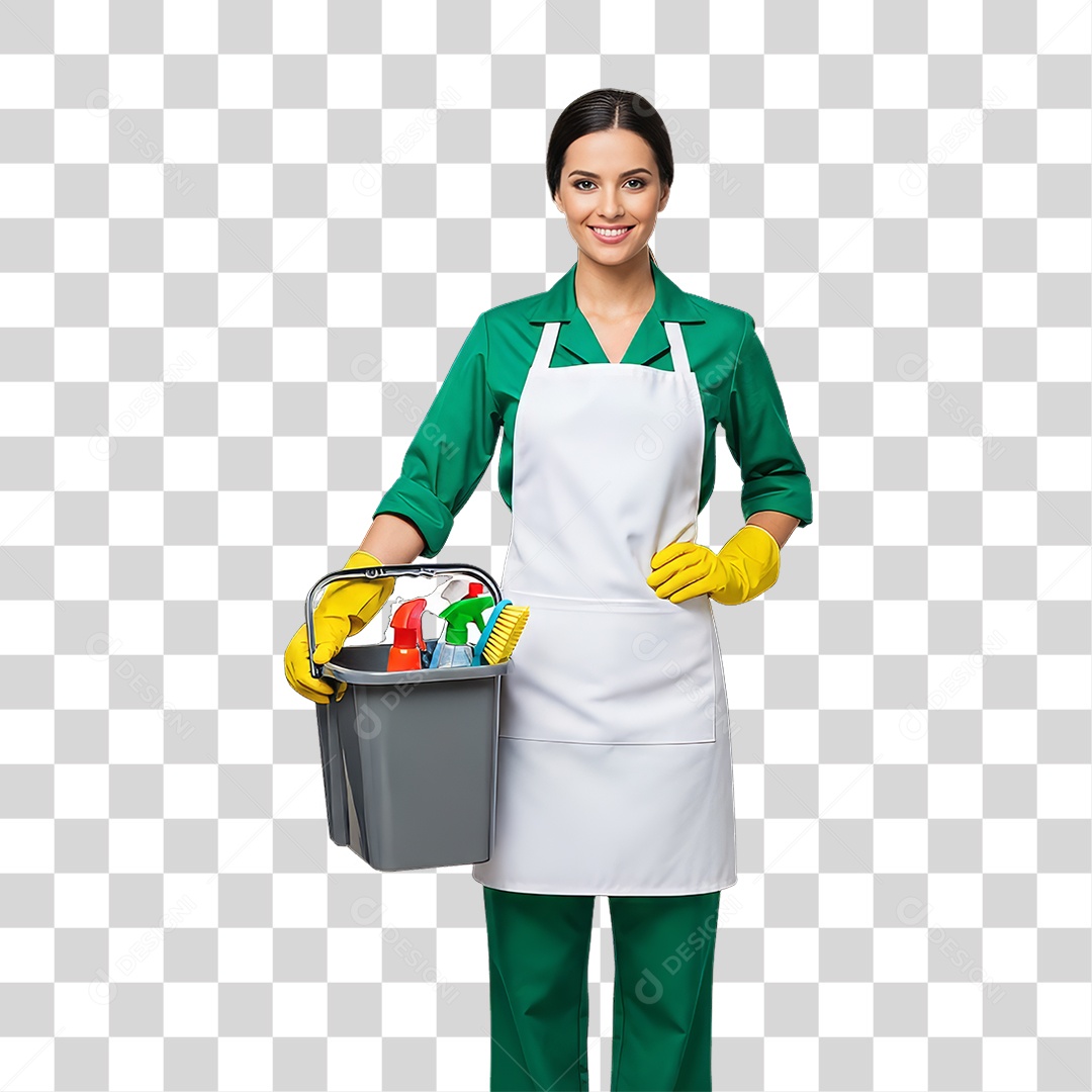 Profissional Mulher Faxineira PNG Transparente