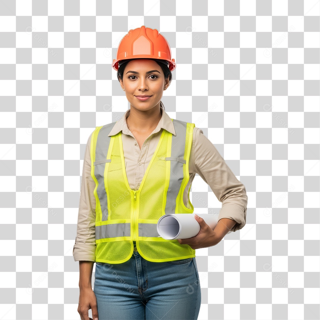 Profissional Mulher Engenheira PNG Transparente