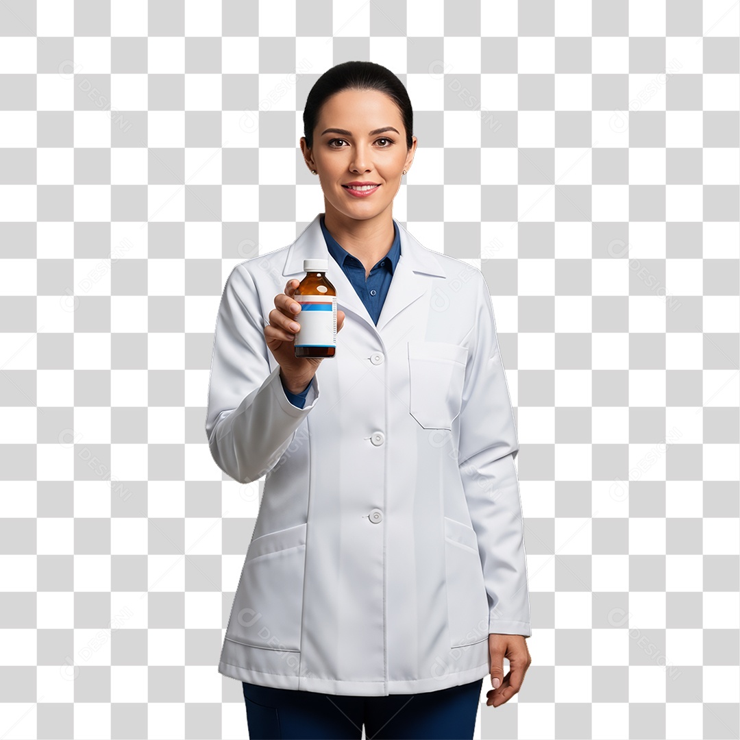 Profissional Mulher Farmacêutica PNG Transparente