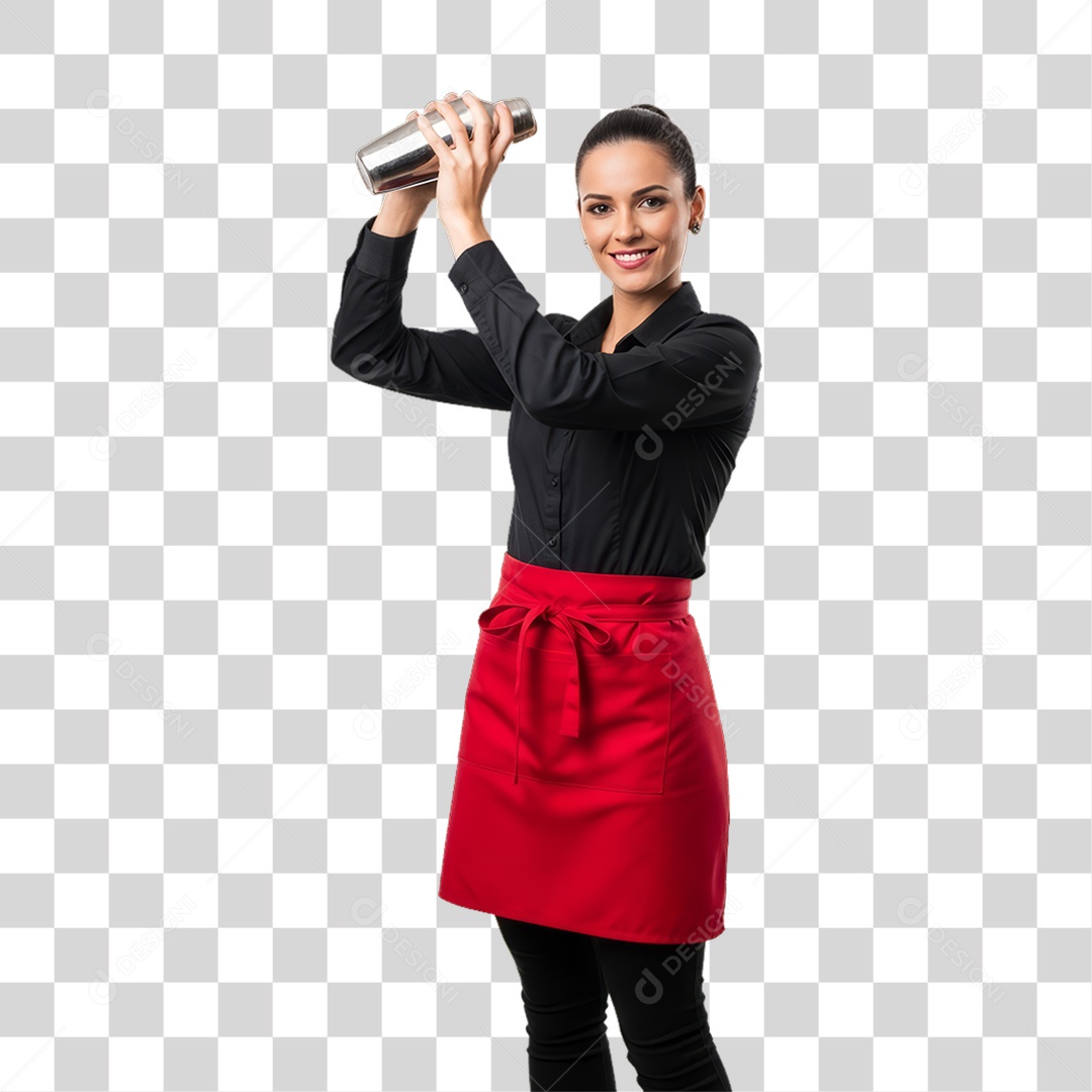 Profissional Mulher Bartender PNG Transparente