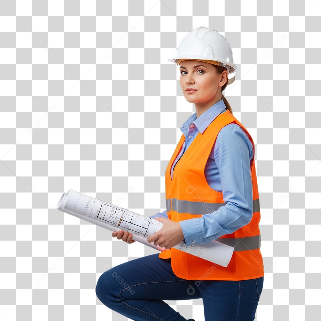 Profissional Mulher Engenheira PNG Transparente