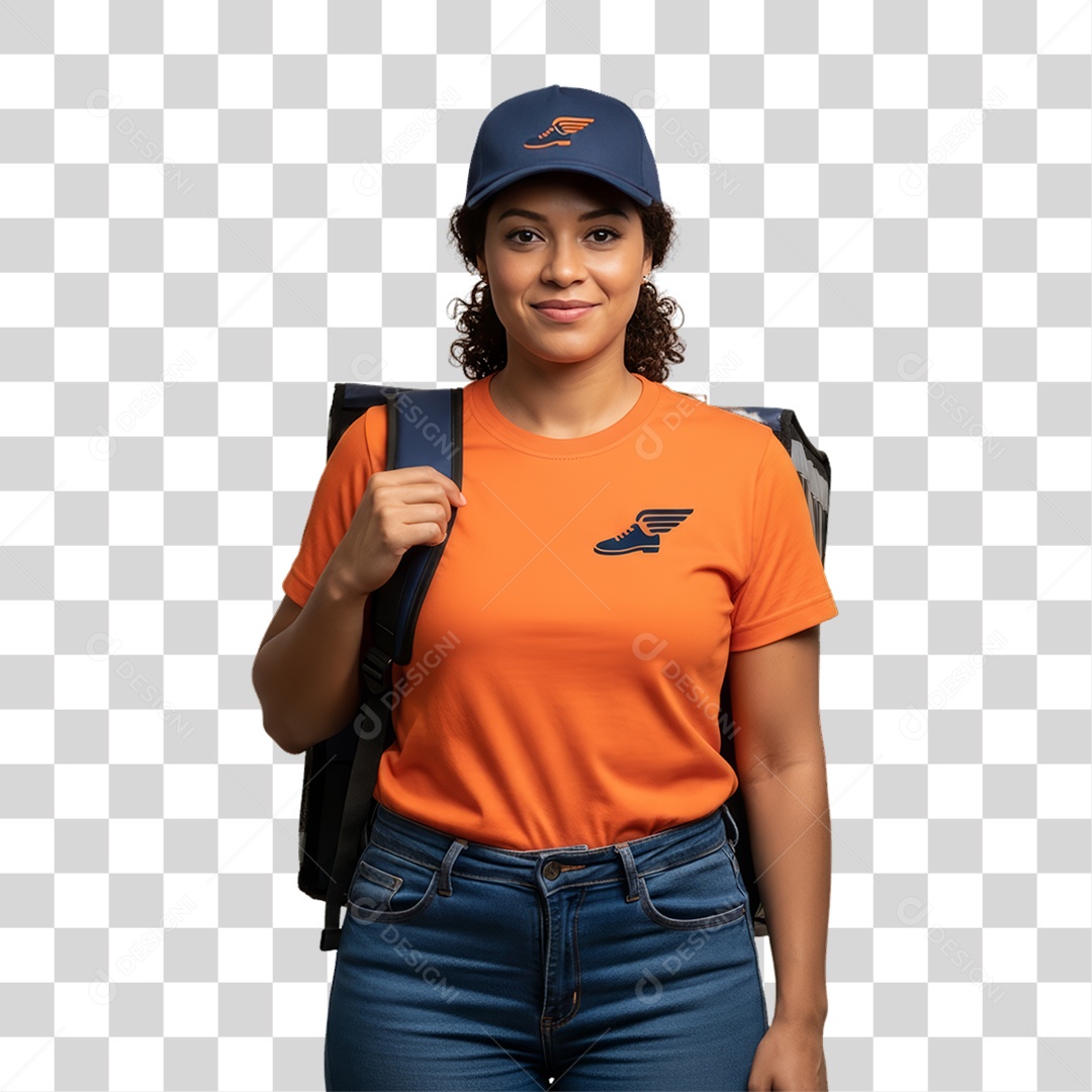 Profissional Mulher Entregadora PNG Transparente