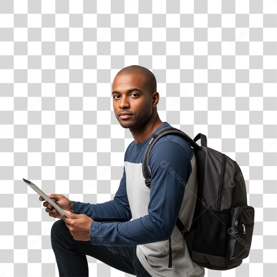 Profissional Homem com Tablet PNG Transparente