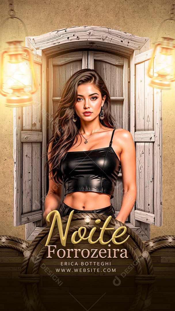 Story Flyer Noite Forrozeira Erica Social Media PSD Editável