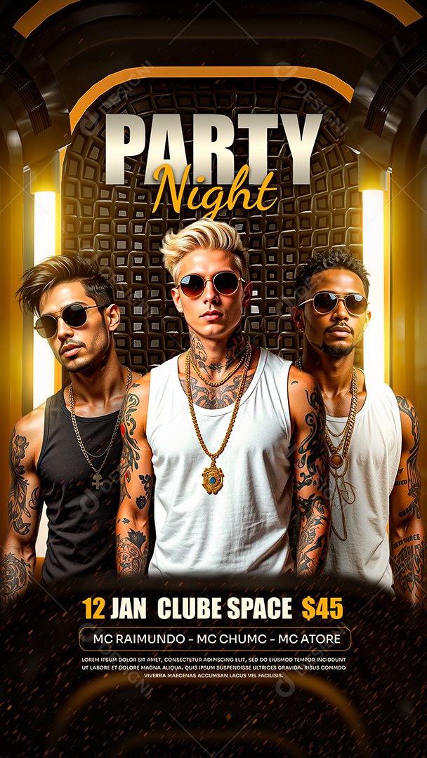 Story Flyer party Night Social Media PSD Editável