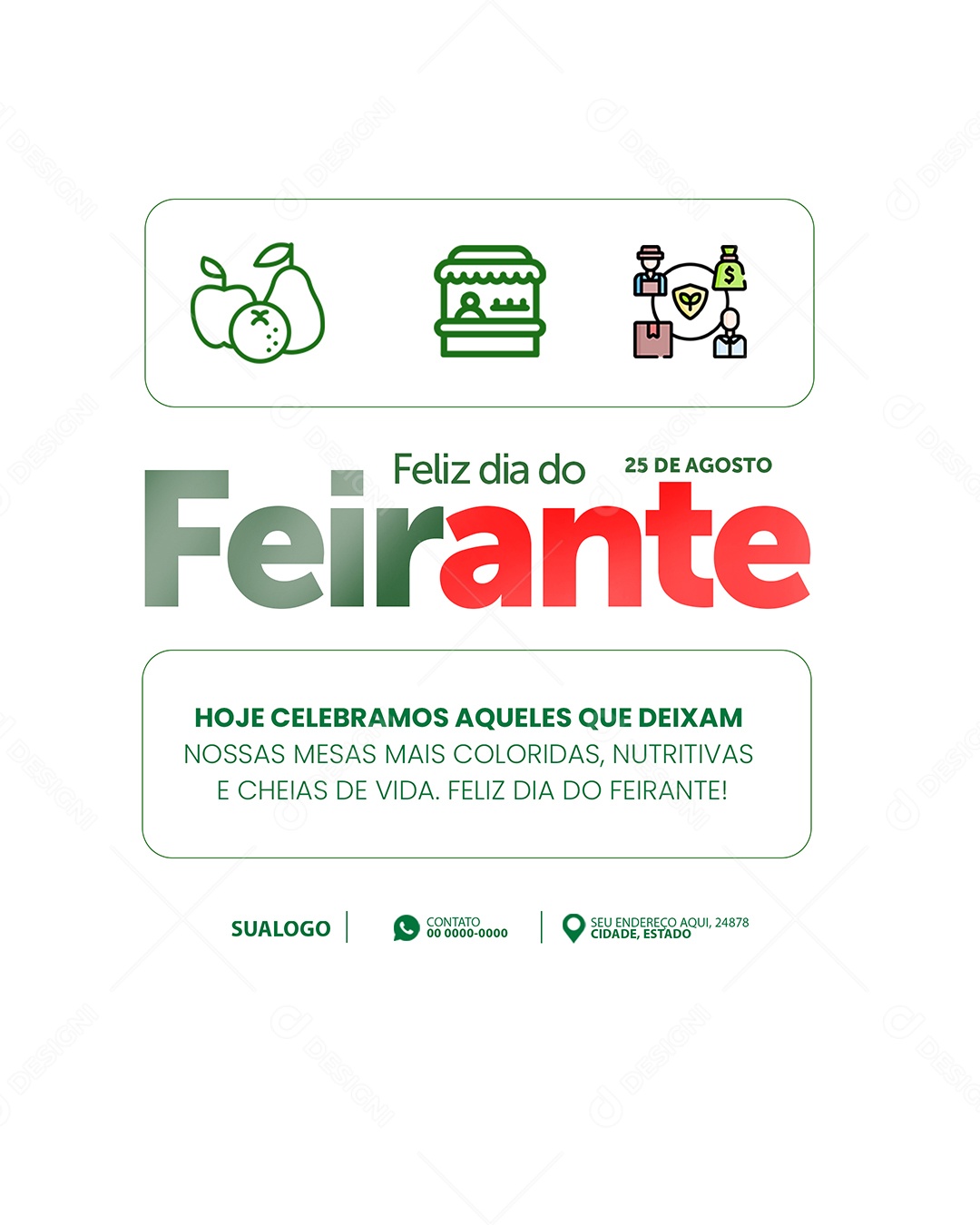 Dia do Feirante 25 de Agosto Social Media PSD Editável