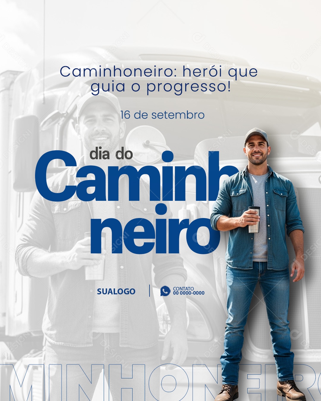 Dia do Caminhoneiro 30 de Junho Parabéns Social Mídia PSD Editável