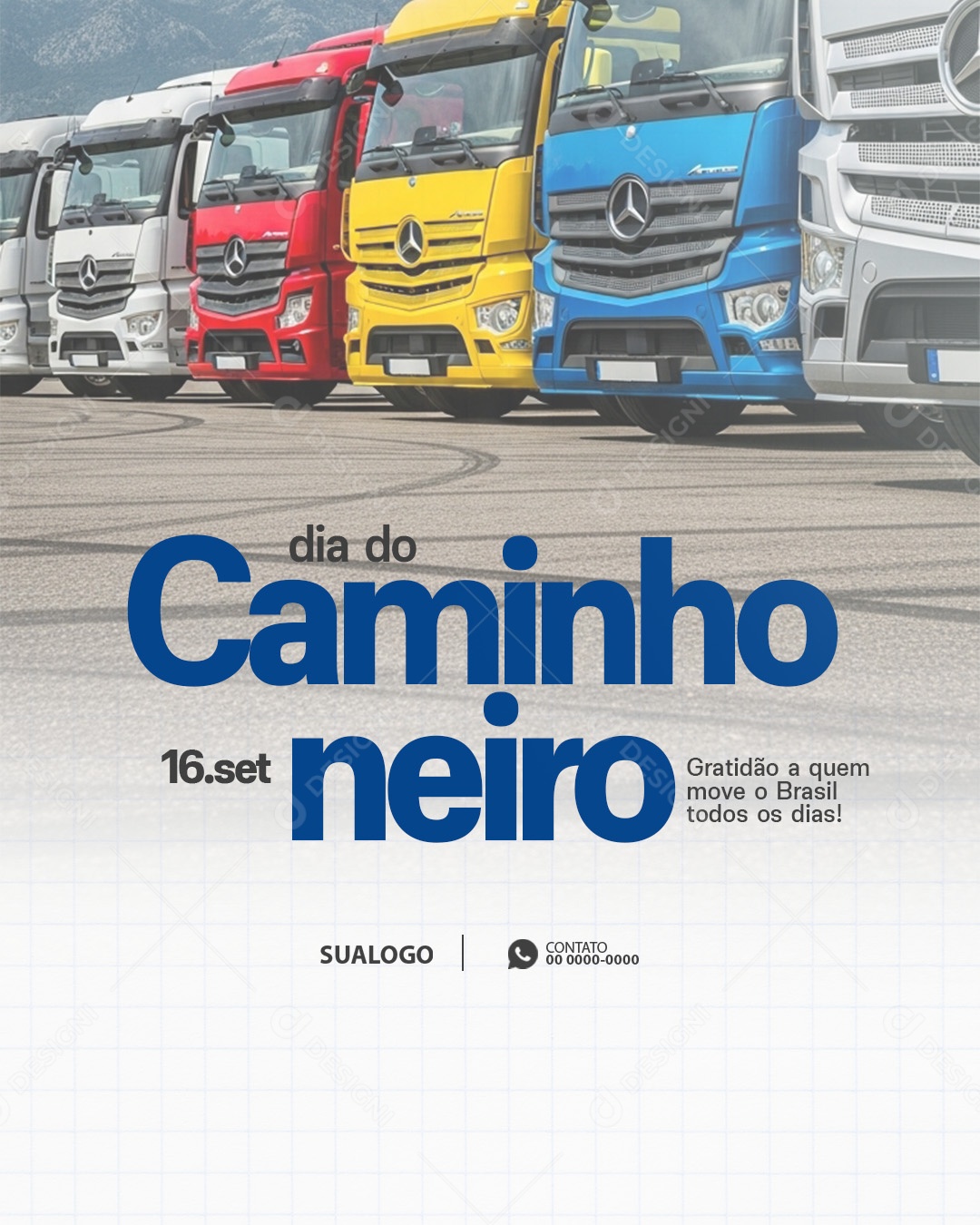 Dia do Caminhoneiro 30 de Junho Parabéns Social Mídia PSD Editável