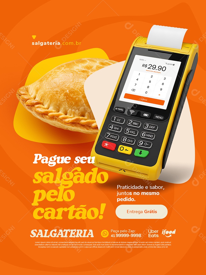 Salgateria Pague Seu Salgado Pelo Cartão Social Media PSD Editável