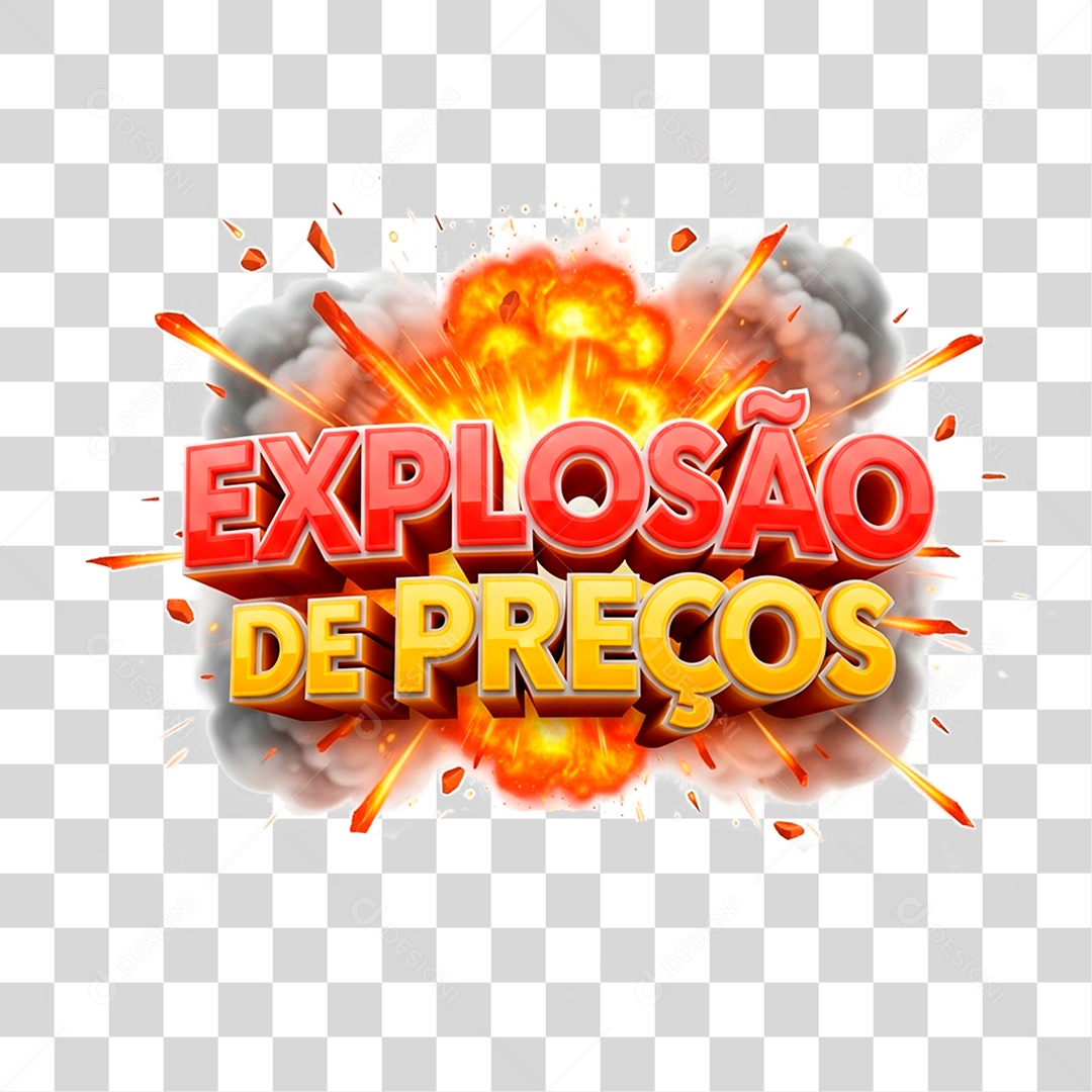Selo 3D Explosão de Preços PNG Transparente