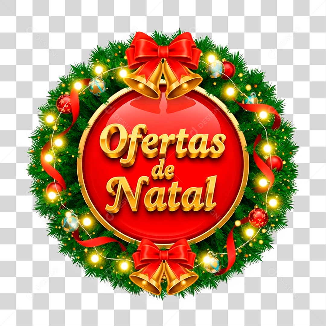 Selo 3D Ofertas de Natal PNG Transparente