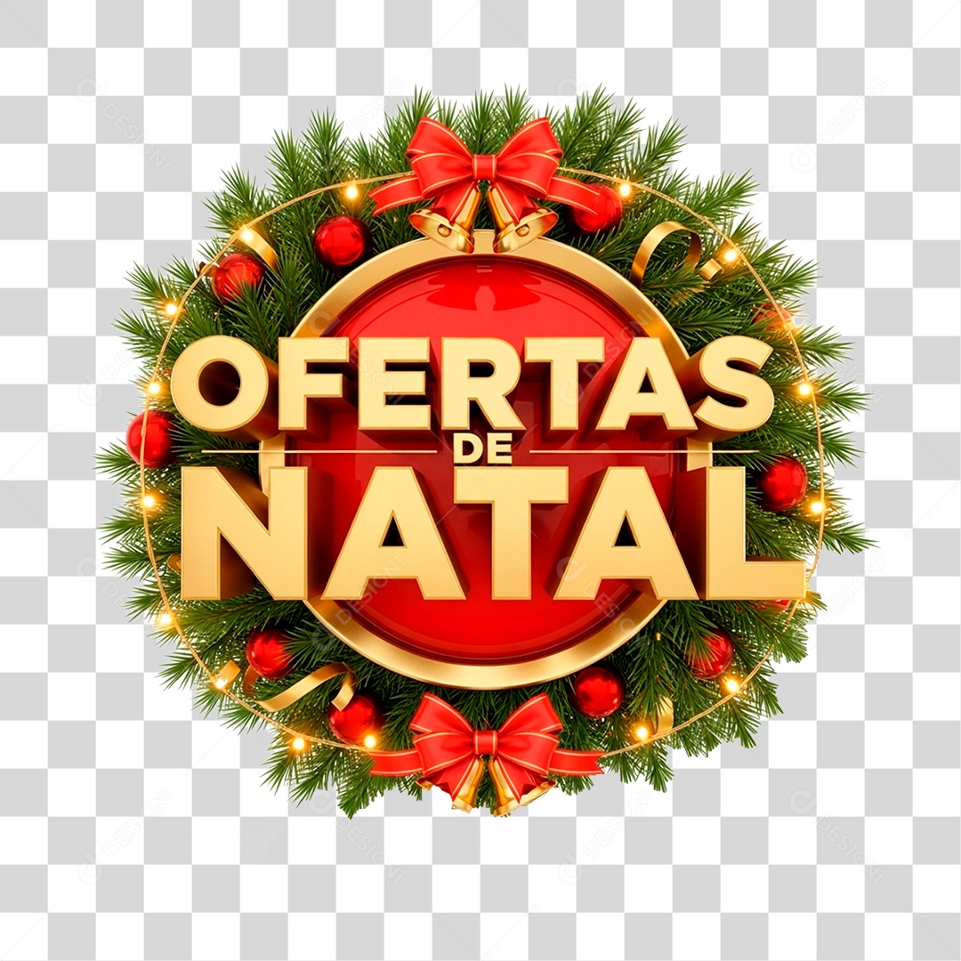 Selo 3D Ofertas de Natal PNG Transparente