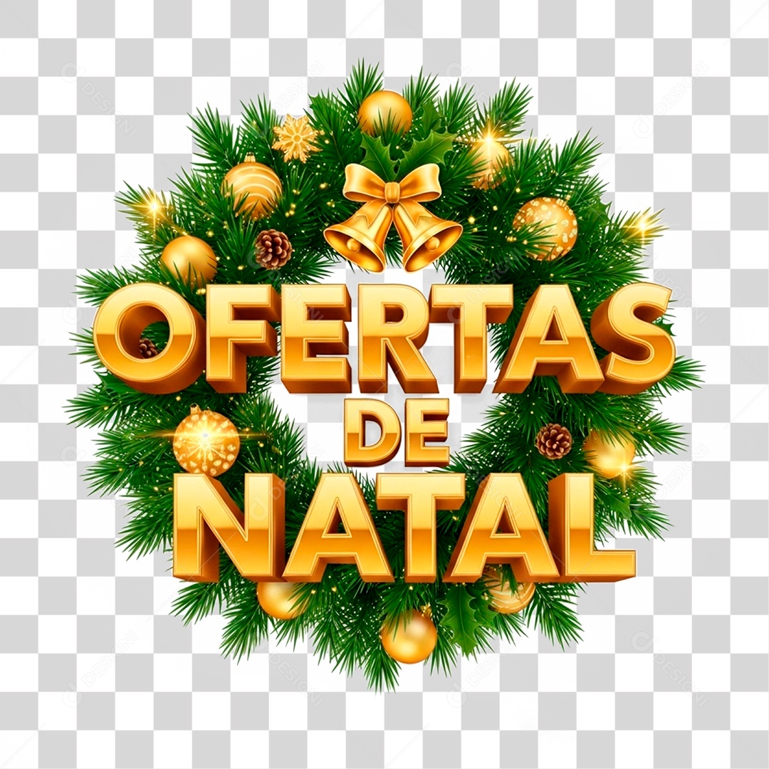 Selo 3D Ofertas de Natal PNG Transparente