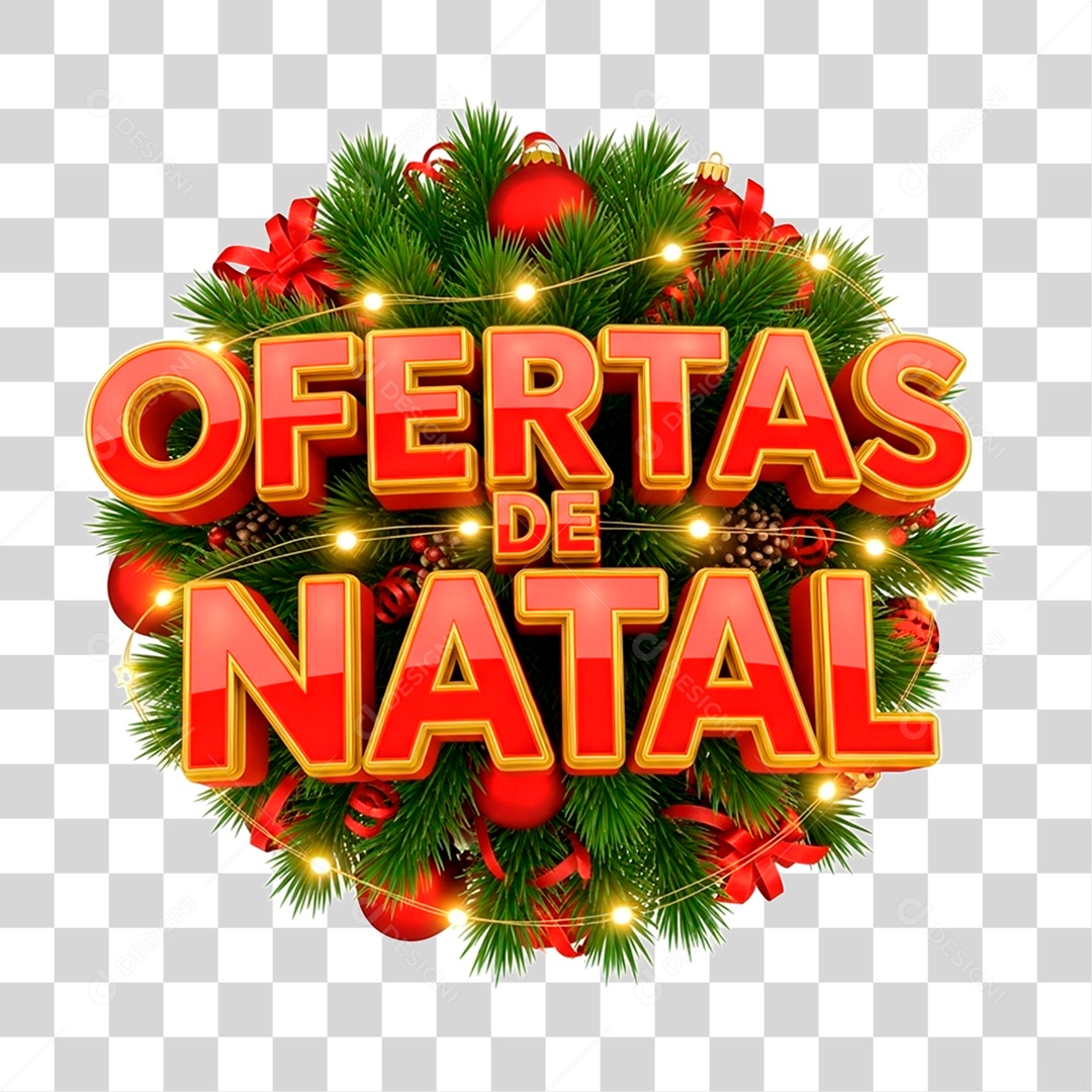 Selo 3D Ofertas de Natal PNG Transparente
