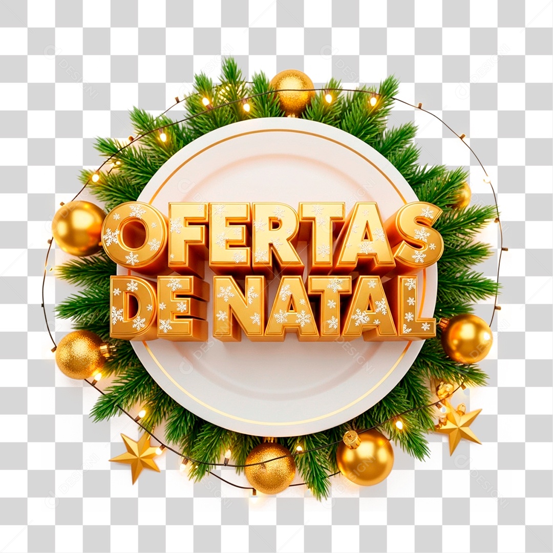 Selo 3D Ofertas de Natal PNG Transparente