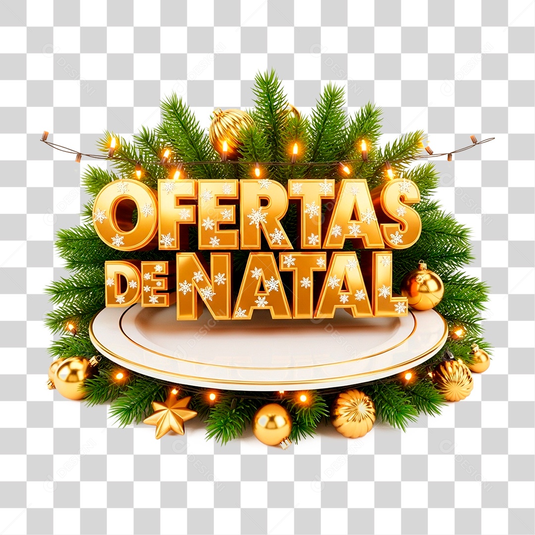 Selo 3D Ofertas de Natal PNG Transparente