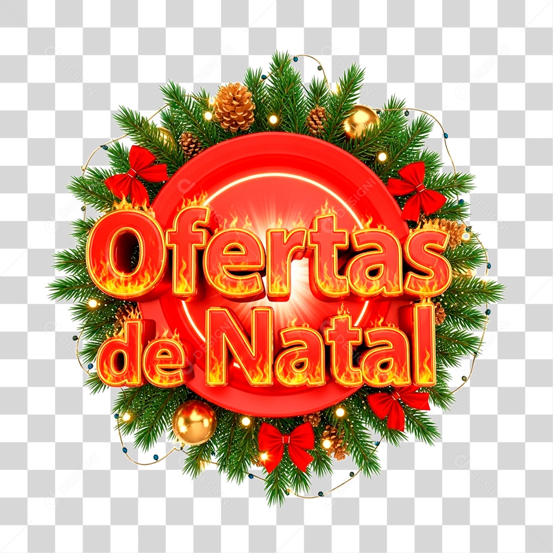 Selo 3D Ofertas de Natal PNG Transparente