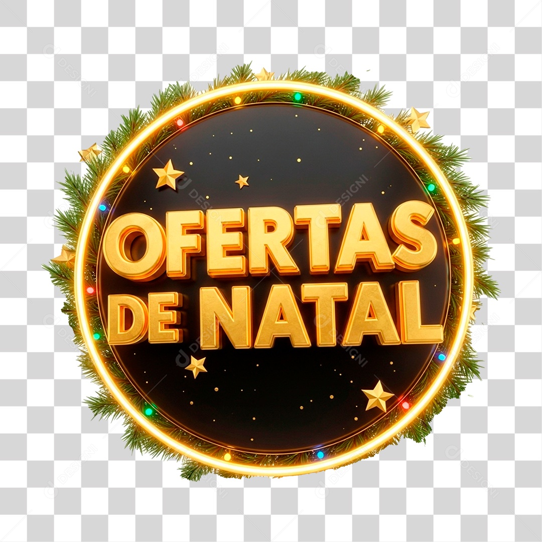 Selo 3D Ofertas de Natal PNG Transparente