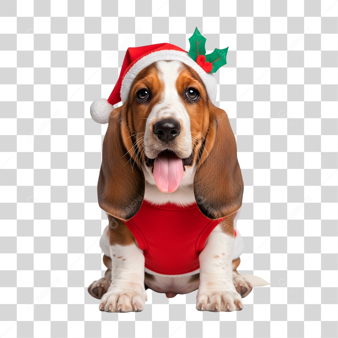 Cachorro de Fantasia Natalina PNG Transparente