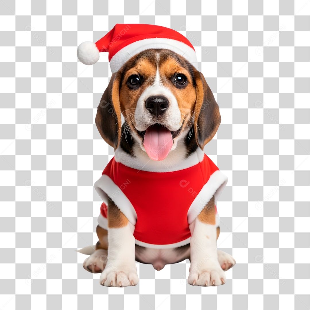 Cachorro de Fantasia Natalina PNG Transparente