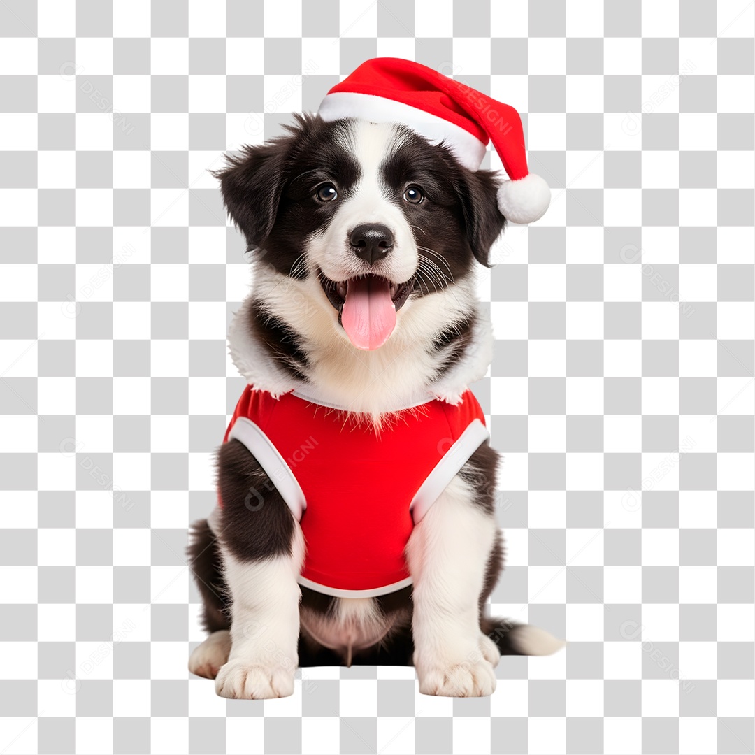 Cachorro de Fantasia Natalina PNG Transparente