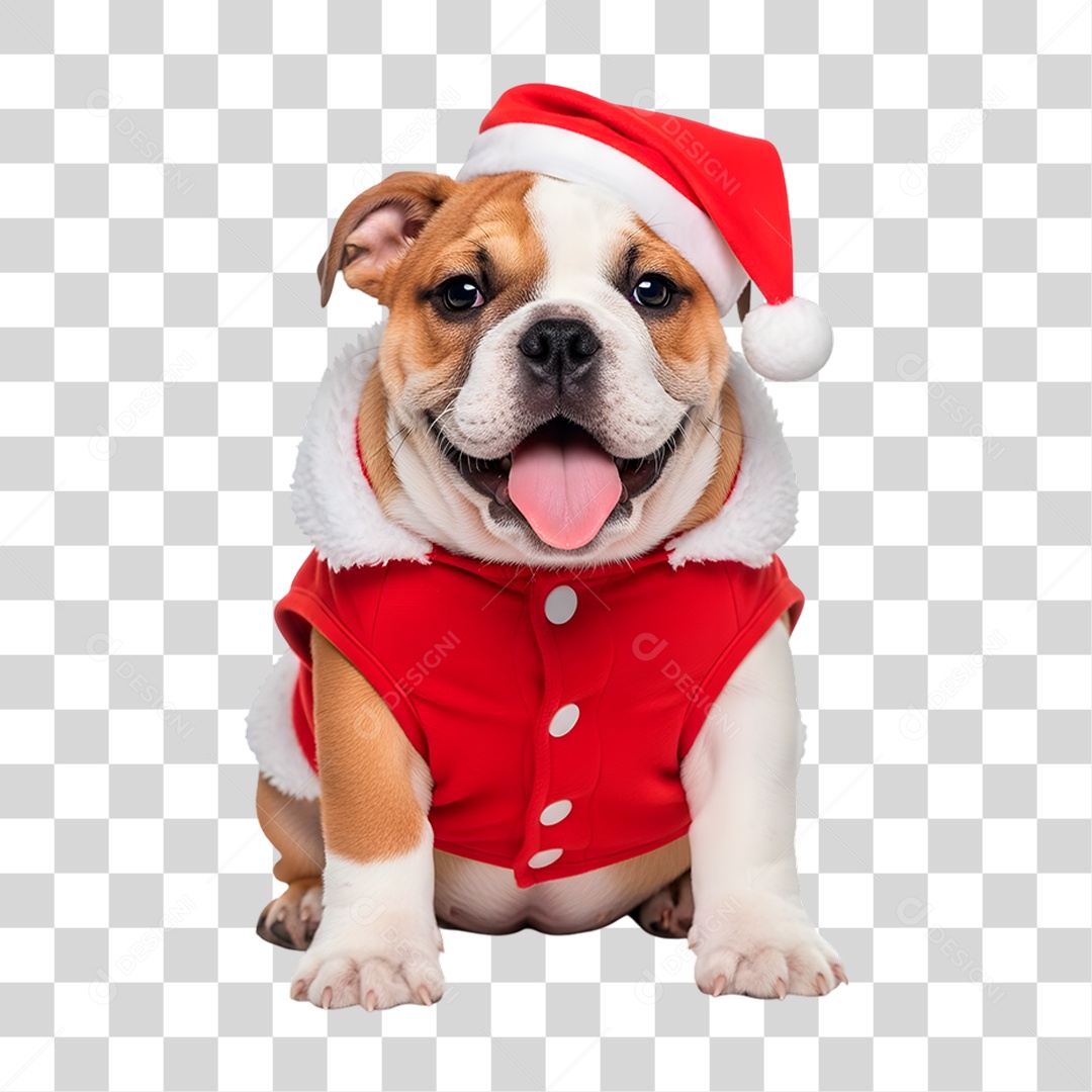 Cachorro de Fantasia Natalina PNG Transparente
