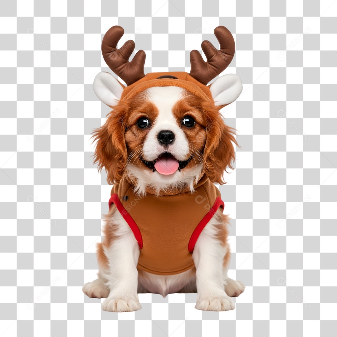 Cachorro de Fantasia Natalina PNG Transparente