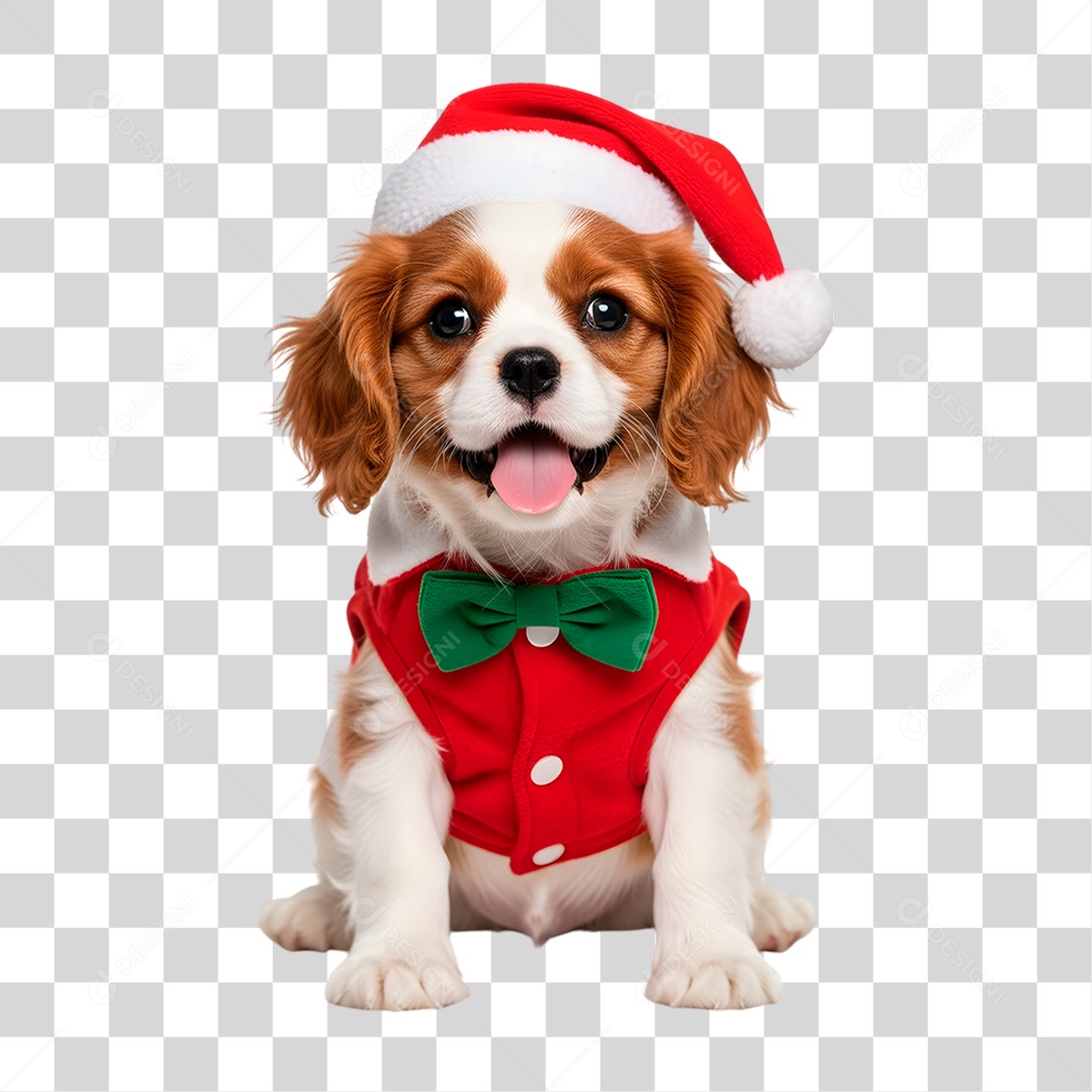 Cachorro de Fantasia Natalina PNG Transparente