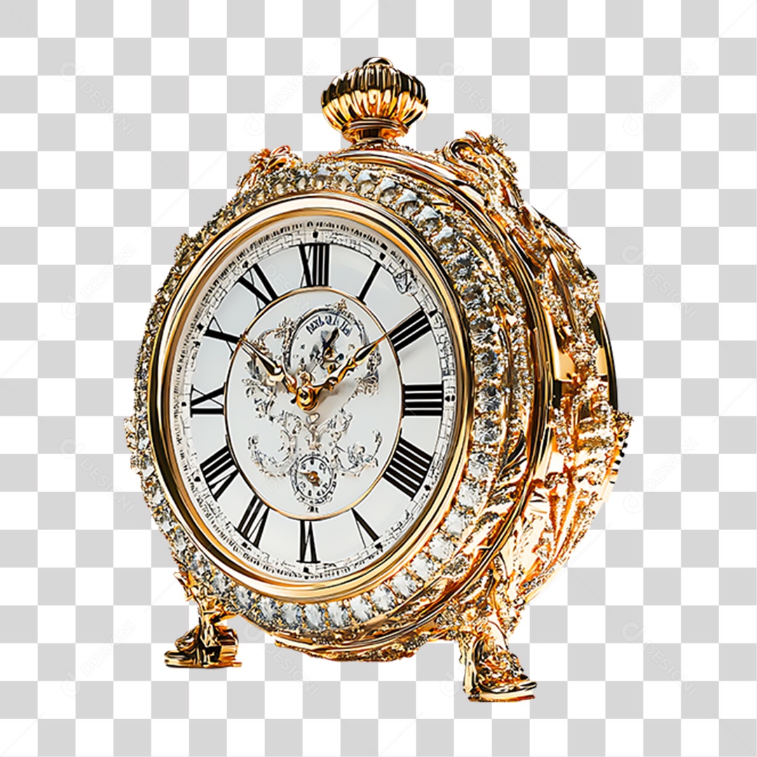 Relógio Dourado PNG Transparente