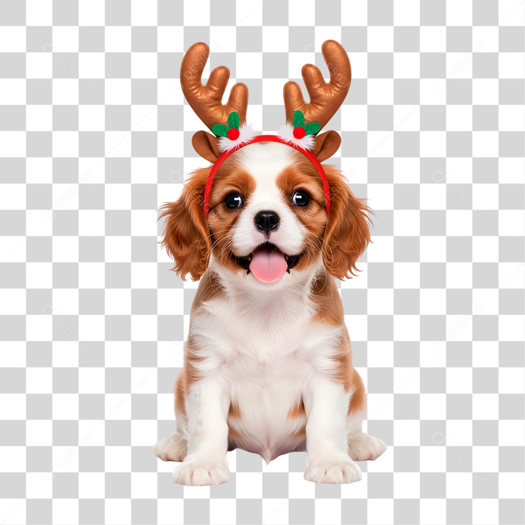 Cachorro de Fantasia Natalina PNG Transparente