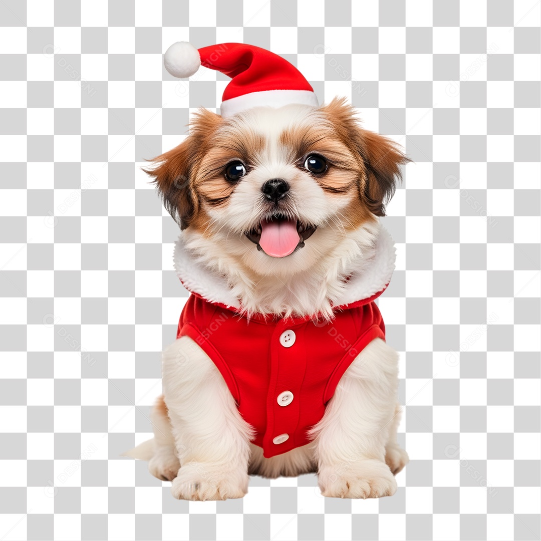 Cachorro de Fantasia Natalina PNG Transparente