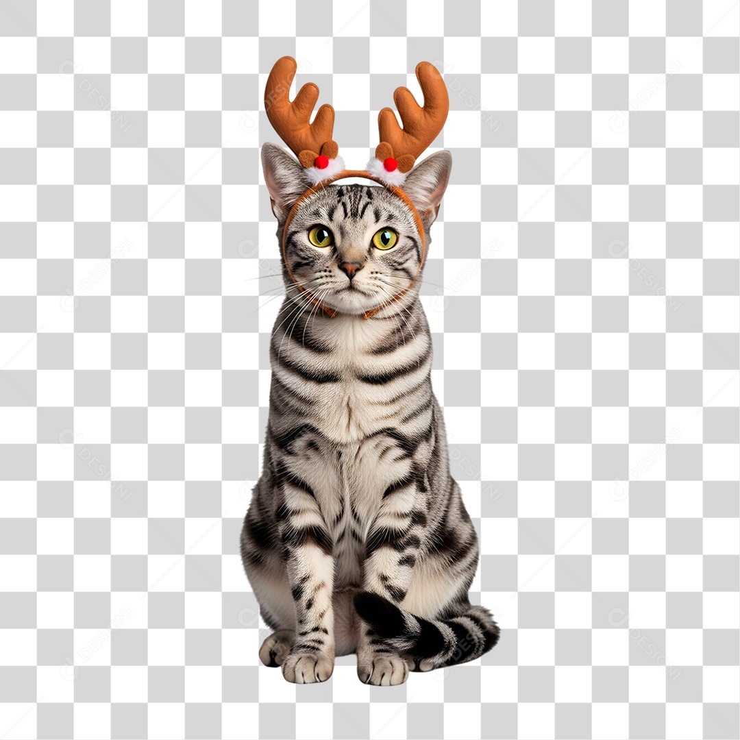 Gato de Fantasia Natalina PNG Transparente