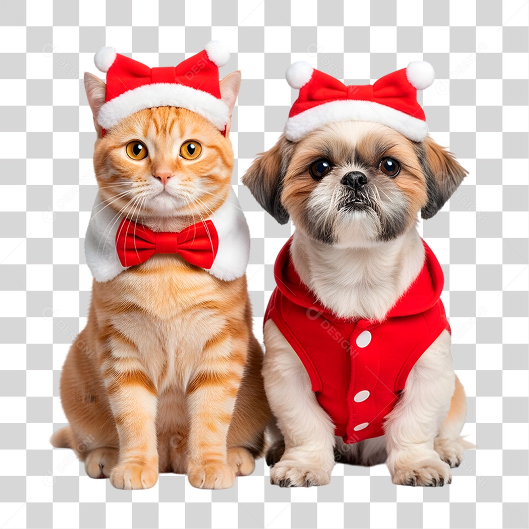 Gato de Fantasia Natalina PNG Transparente