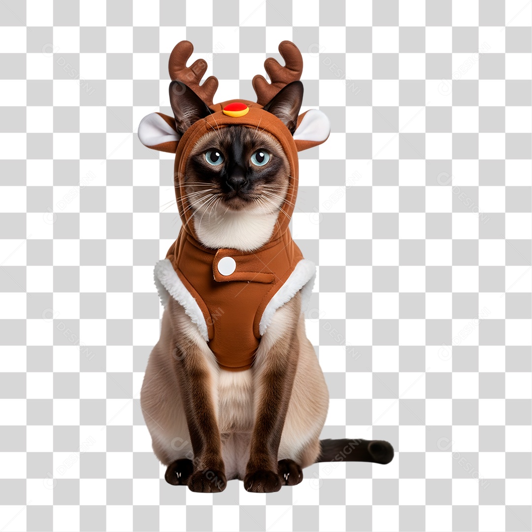 Gato de Fantasia Natalina PNG Transparente