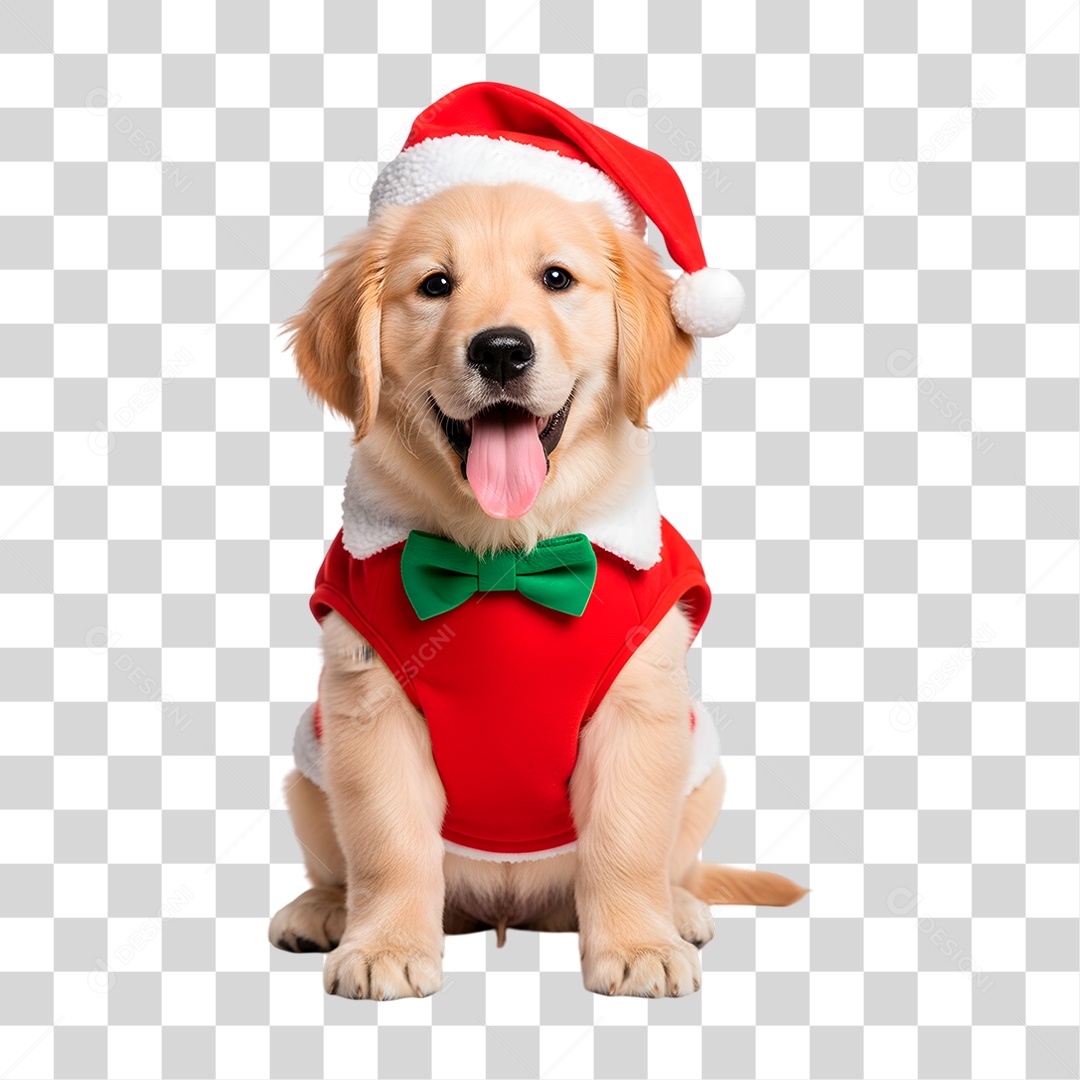 Cachorro de Fantasia Natalina PNG Transparente