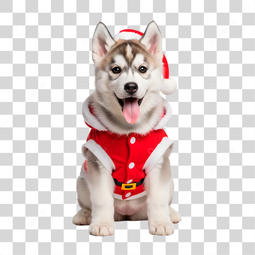 Cachorro de Fantasia Natalina PNG Transparente