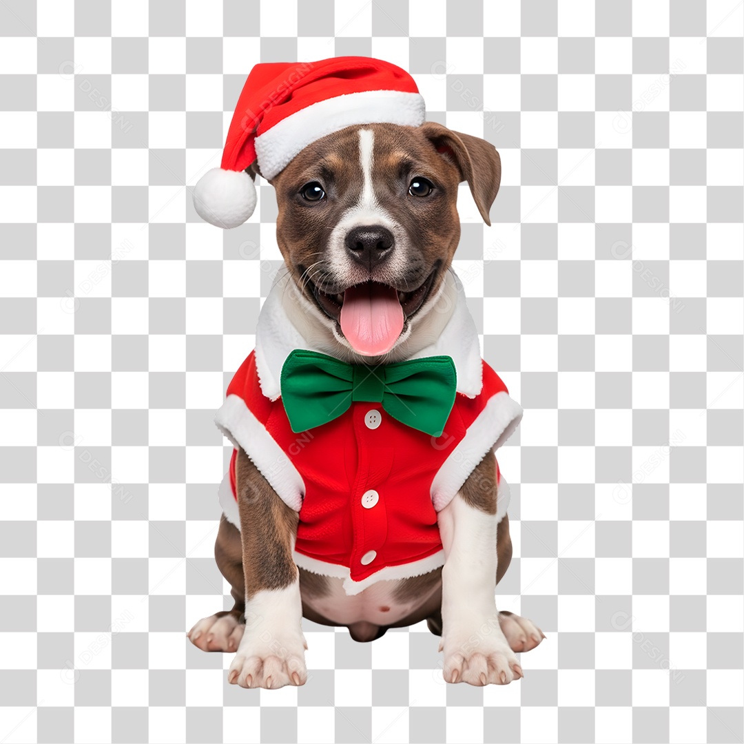 Cachorro de Fantasia Natalina PNG Transparente