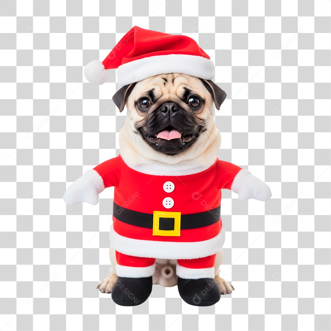 Cachorro de Fantasia Natalina PNG Transparente