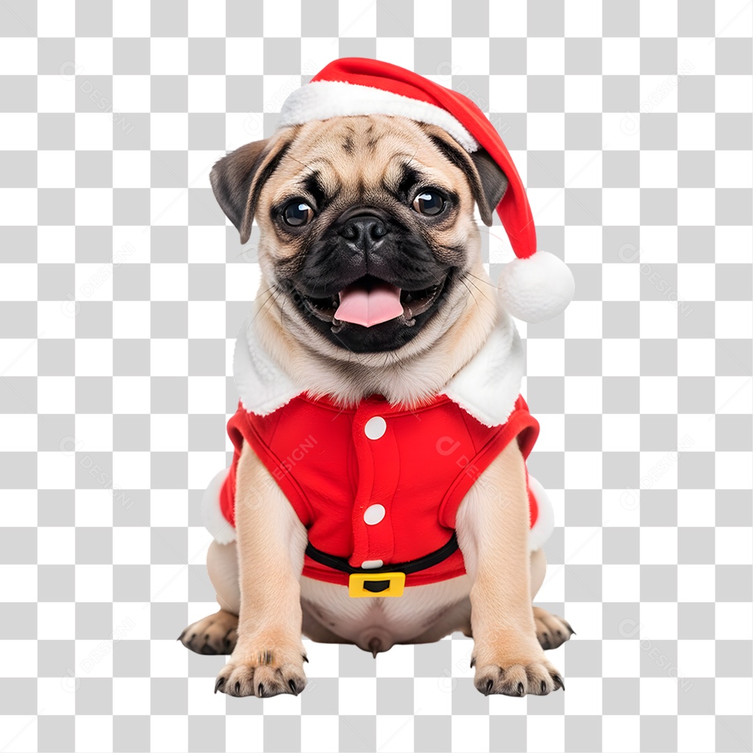 Cachorro de Fantasia Natalina PNG Transparente