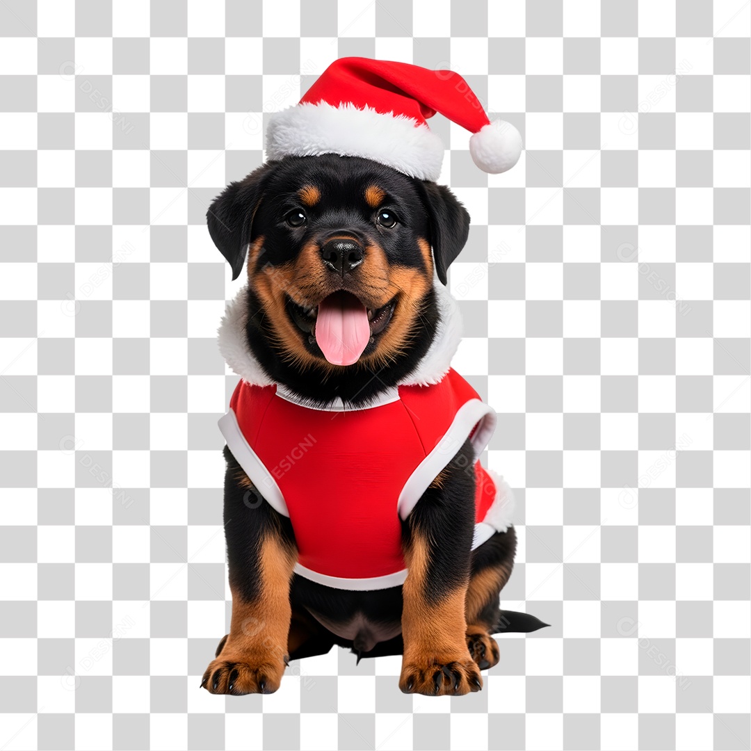 Cachorro de Fantasia Natalina PNG Transparente