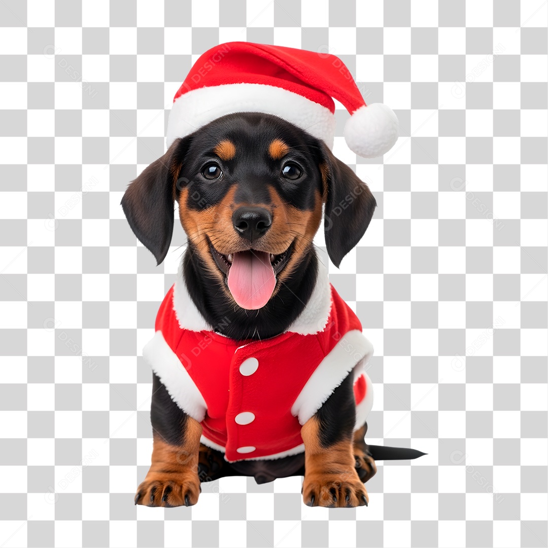 Cachorro de Fantasia Natalina PNG Transparente