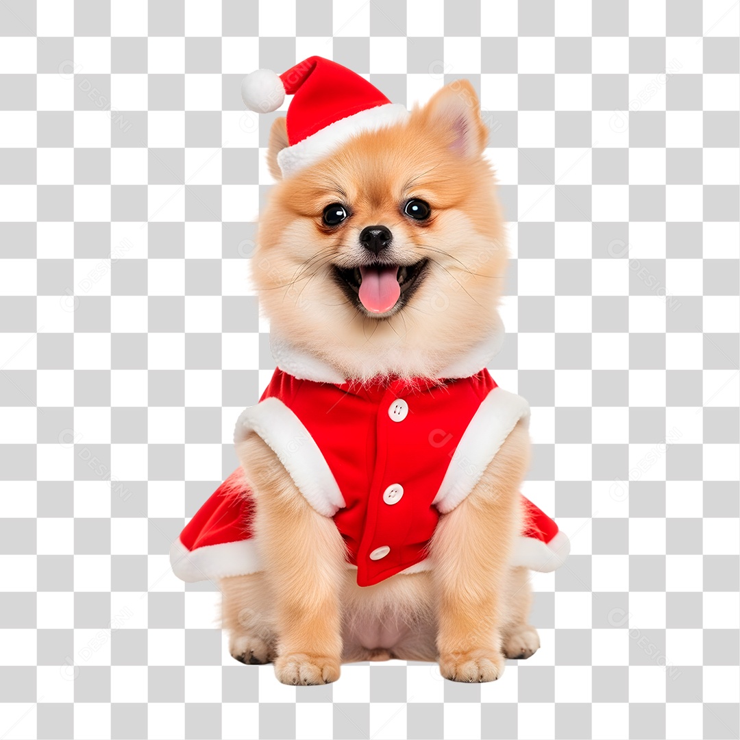 Cachorro de Roupinha Natalina PNG Transparente