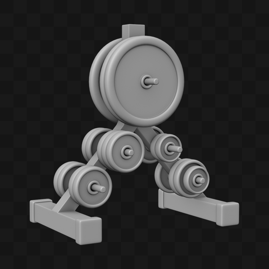 Porta Pesos de Academia - Modelo 3D