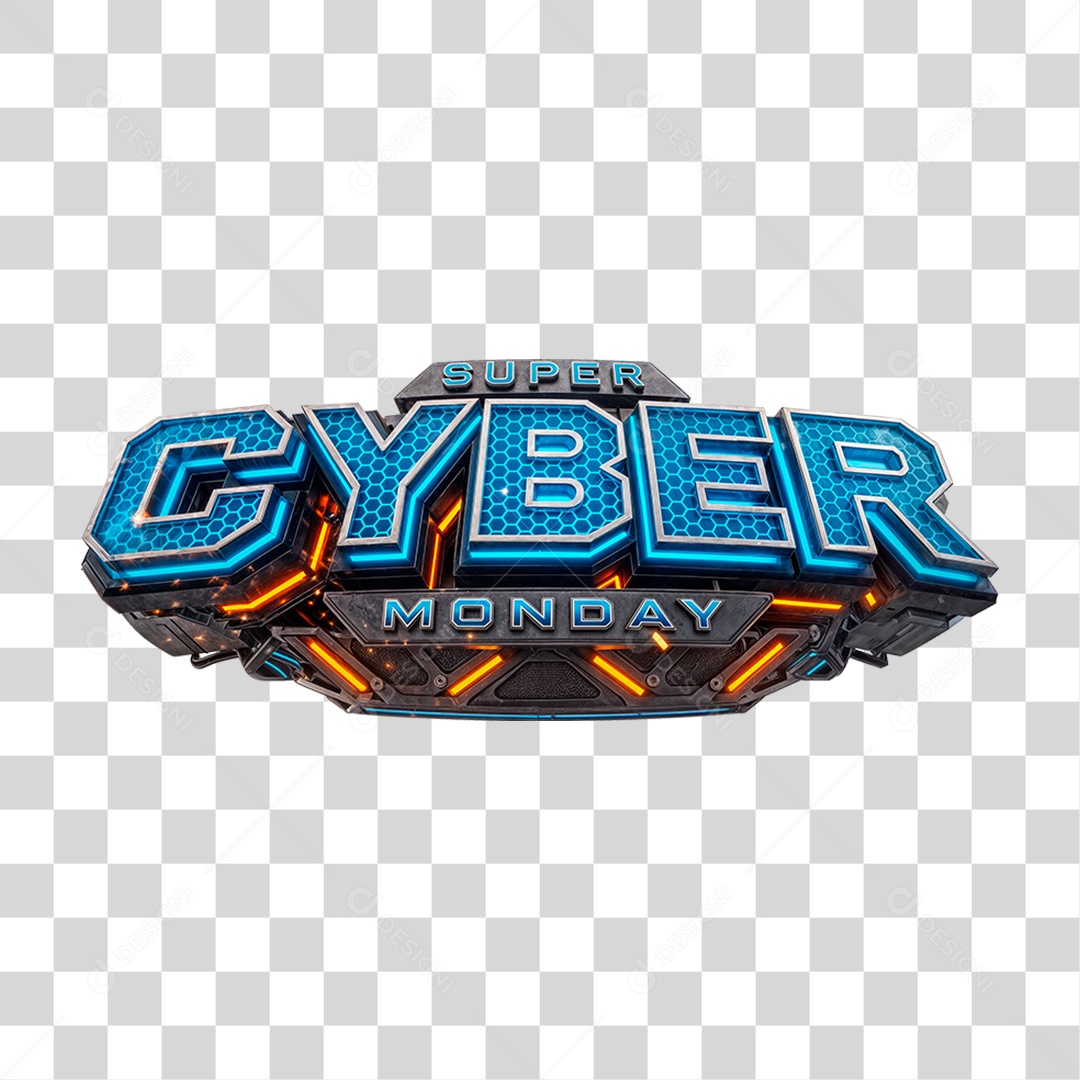 Selo 3D Super Cyber Monday PNG Transparente
