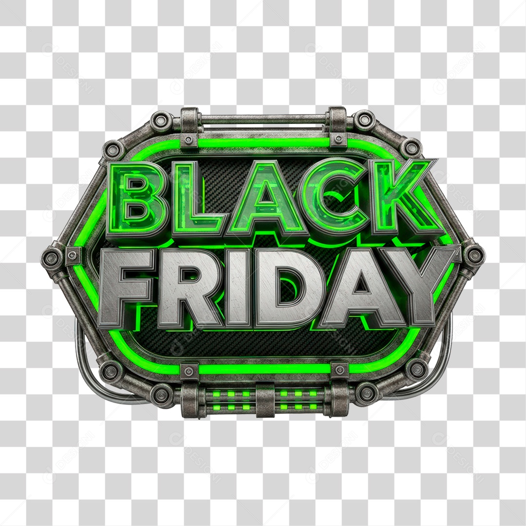 Black Friday 3D Seal for Transparent PNG Composition