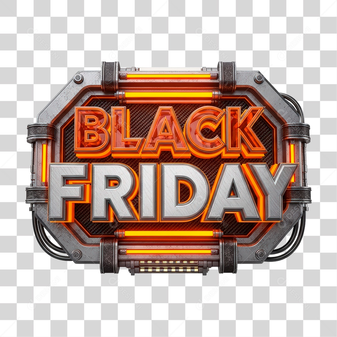 Black Friday 3D Seal for Transparent PNG Composition