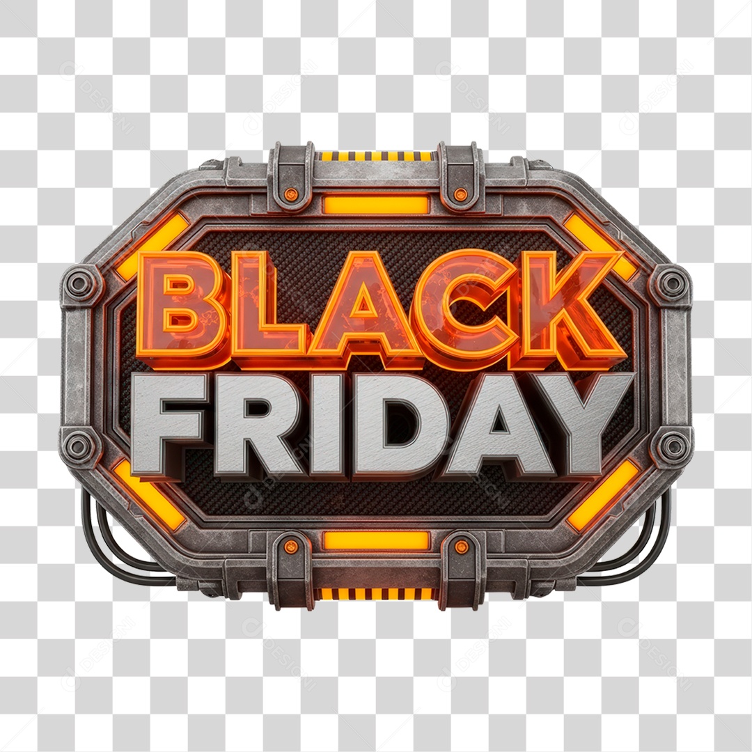 Black Friday 3D Seal for Transparent PNG Composition
