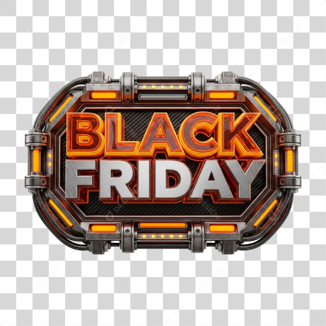 Black Friday 3D Seal for Transparent PNG Composition