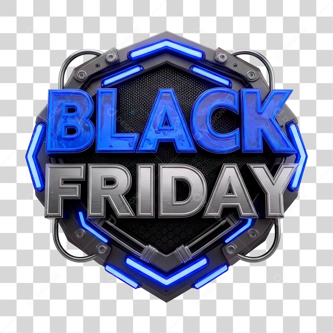 Black Friday 3D Seal for Transparent PNG Composition