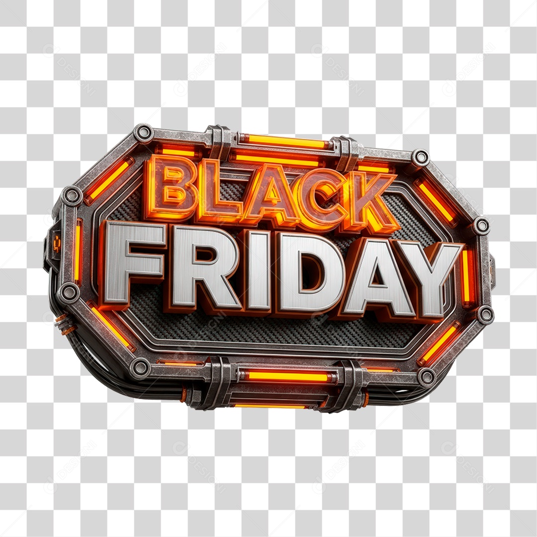 Black Friday 3D Seal for Transparent PNG Composition